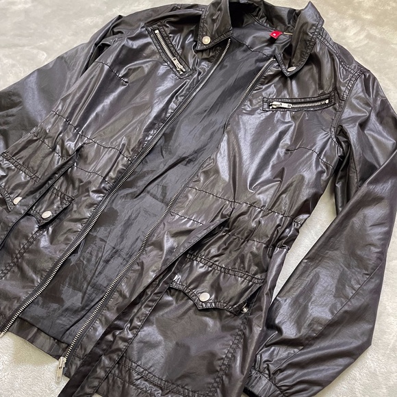 Black Lightweight Belted Jacket Raincoat H&M Size 6 - Picture 5 of 13